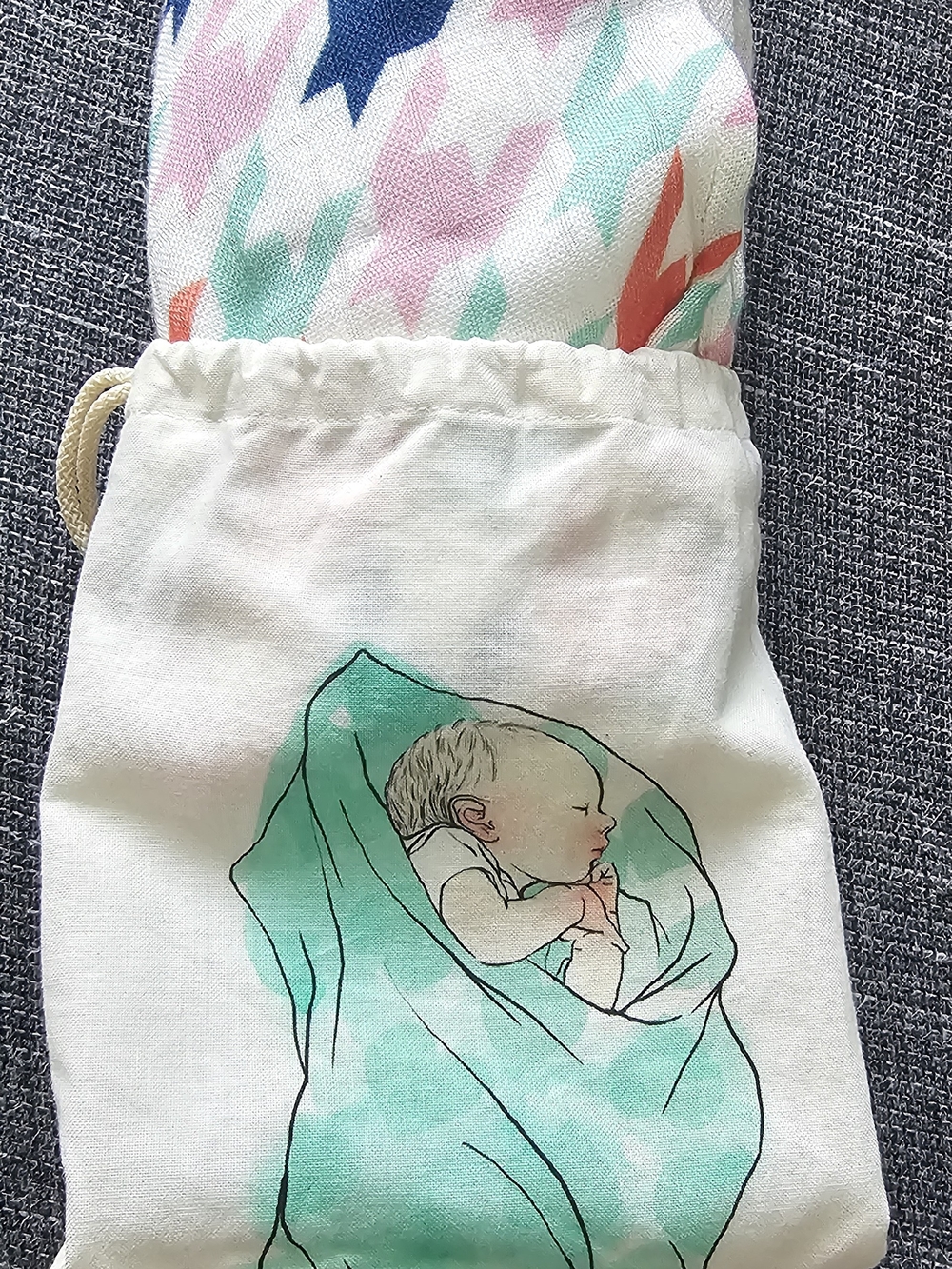 Tula Baby Blanket in Drawstring Bag